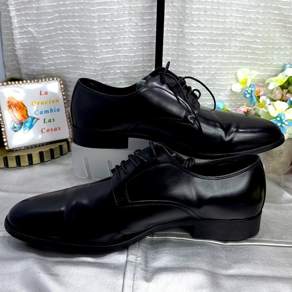 (H5) Zara Men\'s Pointed Toe Black Oxford Dress Shoes,Sz 45/12 US main image 5